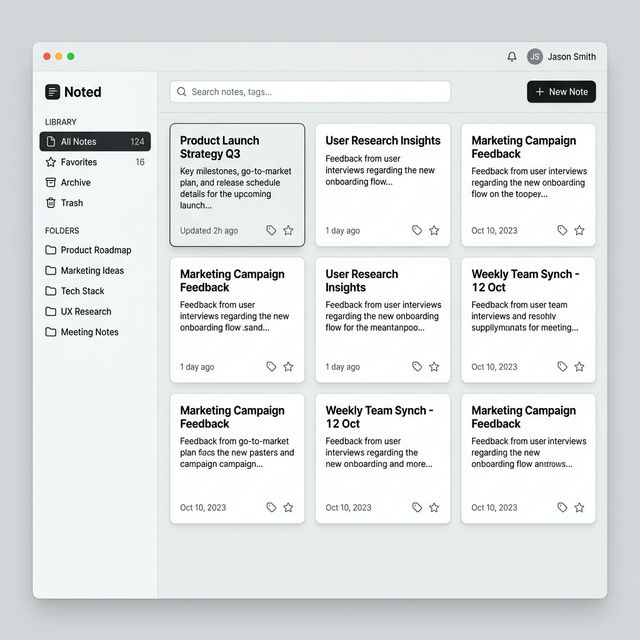 Global Notes Workspace - Rich Markdown Note Editor Interface